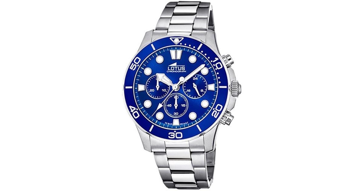 for 18756/1 Men | Men\'s Silver Lotus Watch Lyst in Blue
