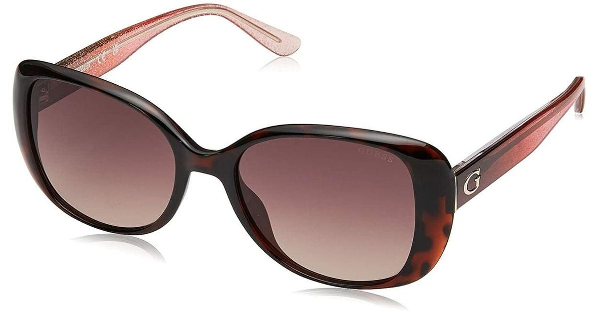 Guess Ladies' Sunglasses Gu7554 Dark Havana in Brown Lyst