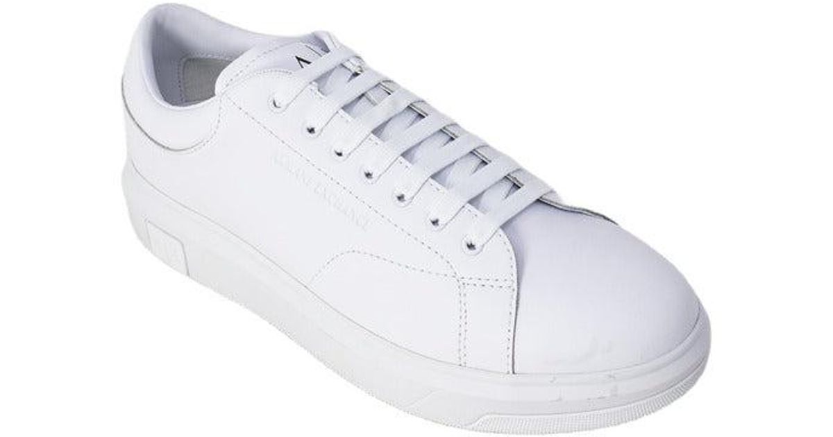 Armani Exchange Leather Men Sneakers in White for Men | Lyst UK