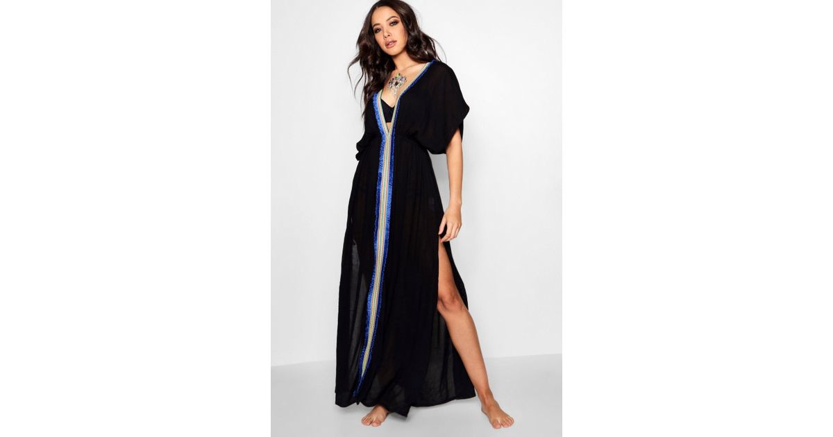 boohoo black kaftan