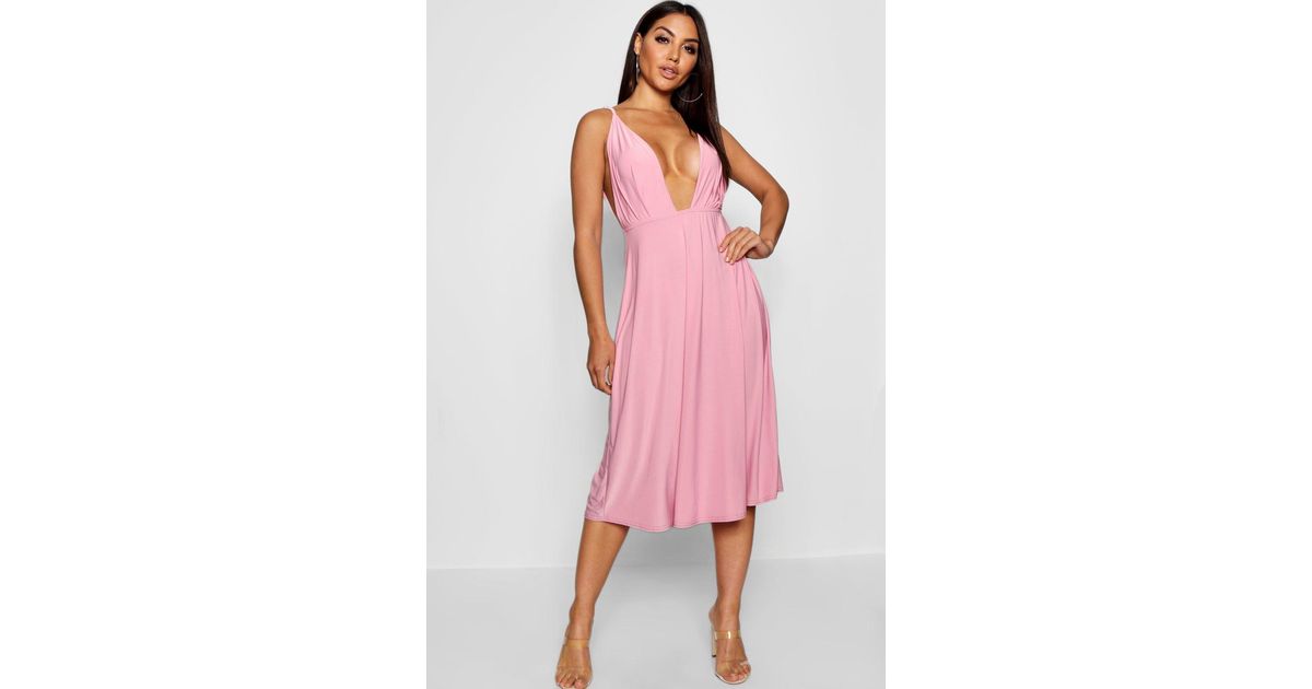 Plunge Midi Skater Dress Online, 54 