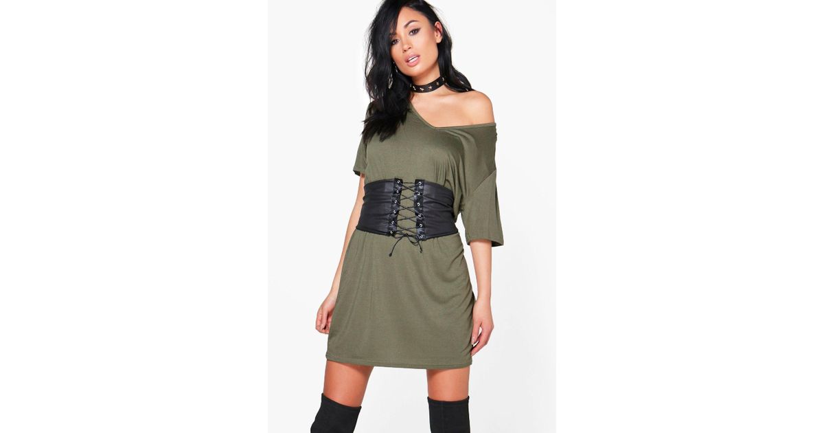 corset belt t shirt dress