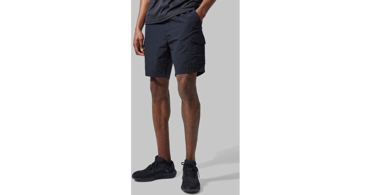 Boohoo Man Active Nylon Cargo Shorts in Blue for Men Lyst
