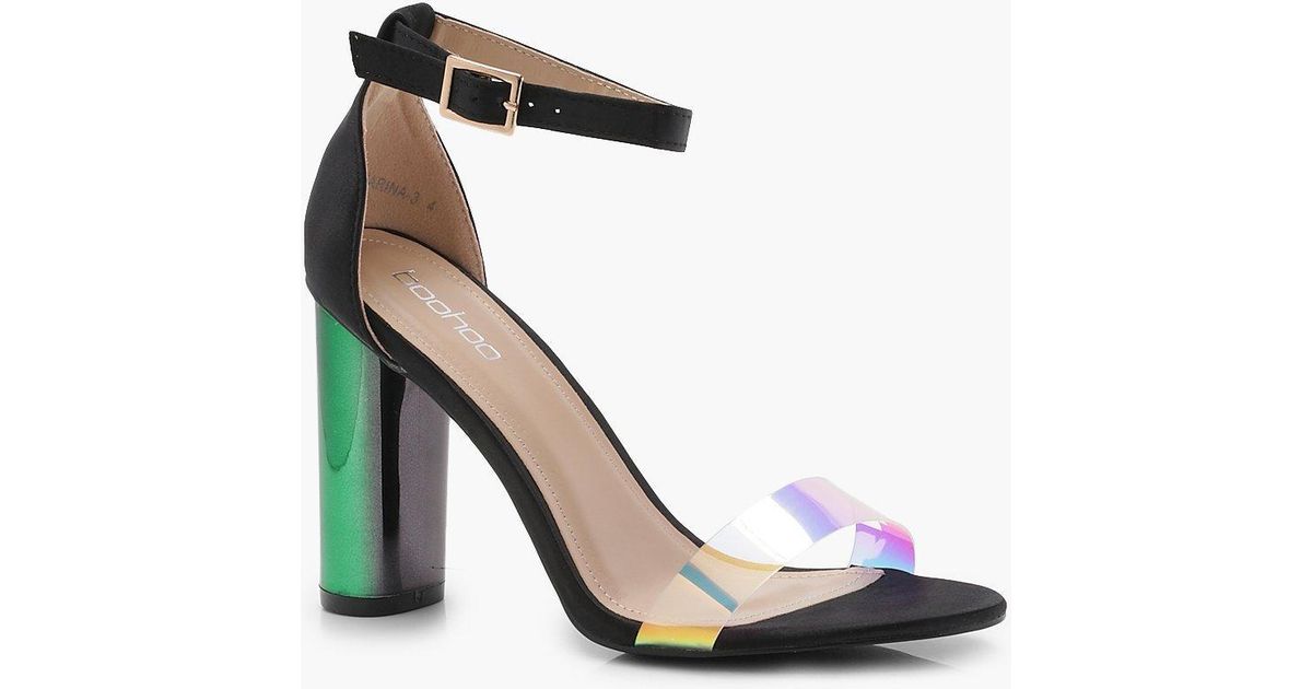 black iridescent heels