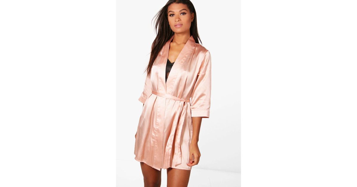 rose gold satin robe
