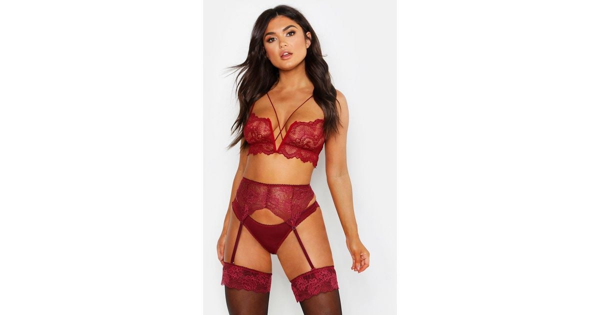 red suspender stockings