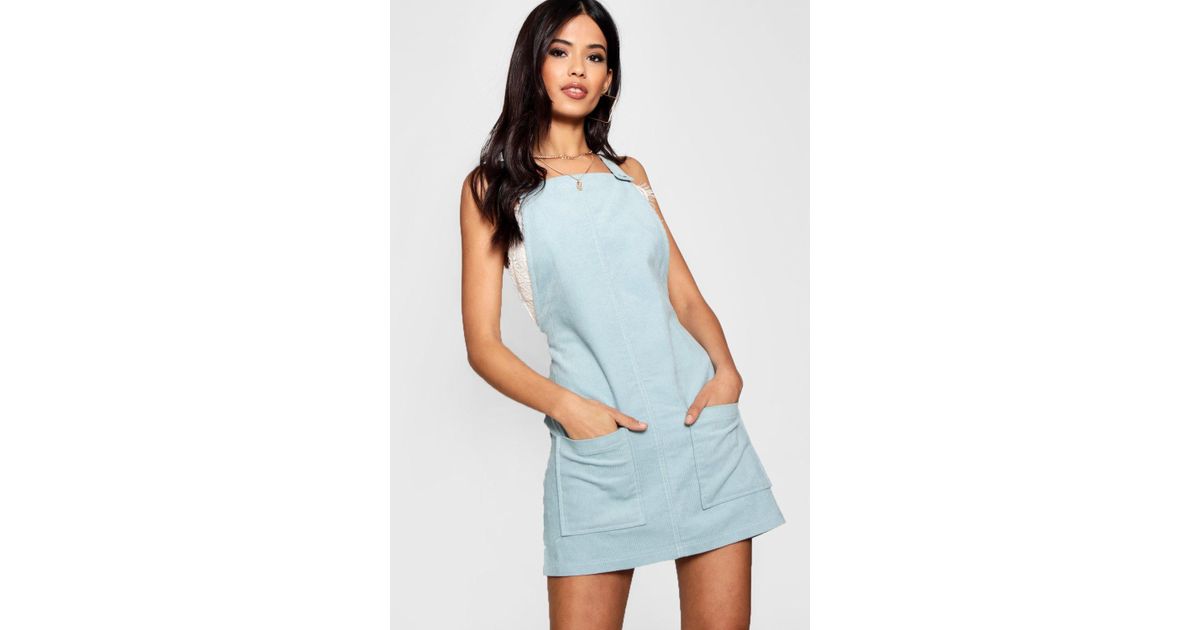 light blue pinafore dress