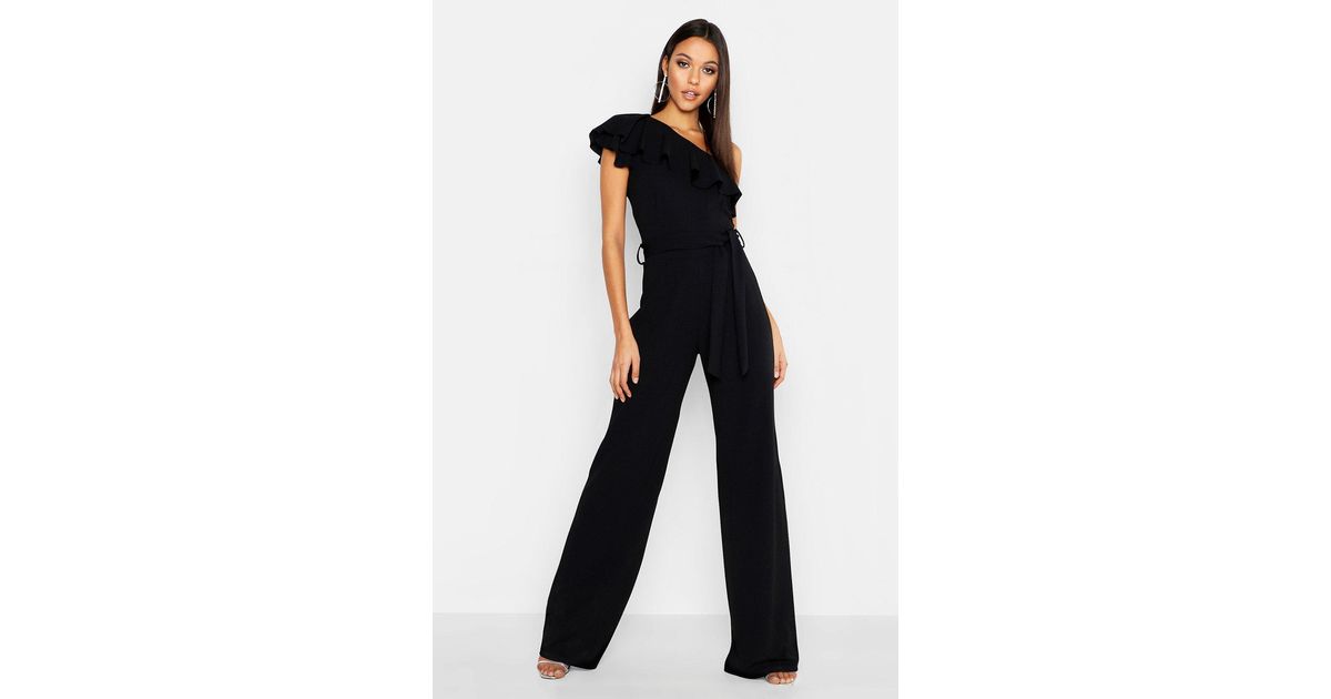 boohoo one shoulder jumpsuit