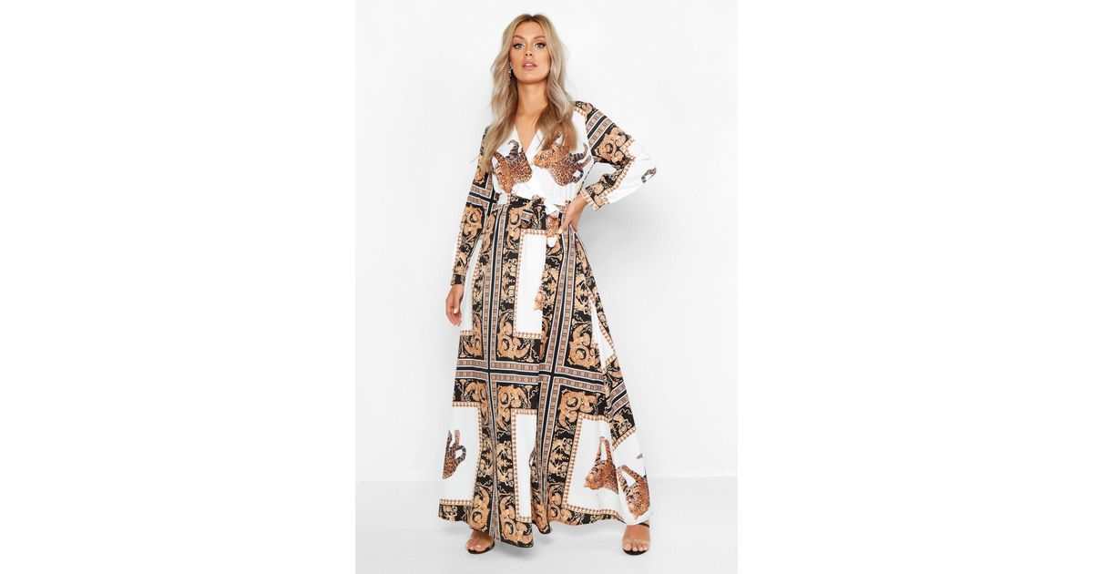 plus chain print maxi dress