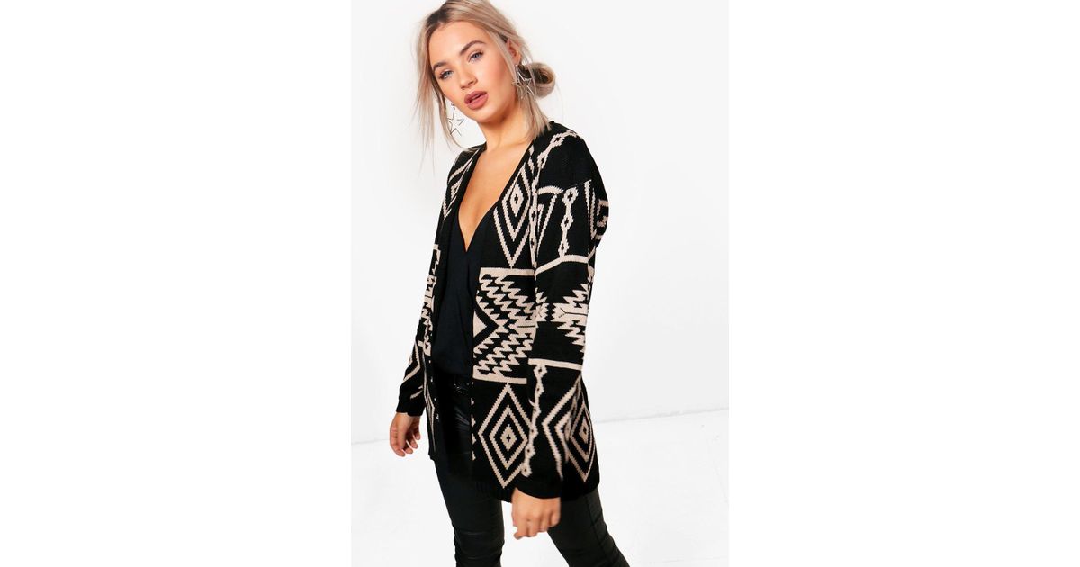 black aztec cardigan