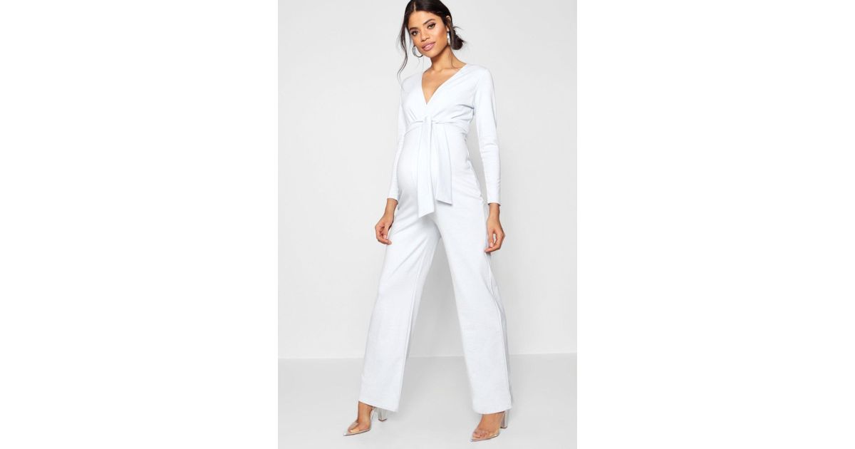 all white maternity jumpsuit