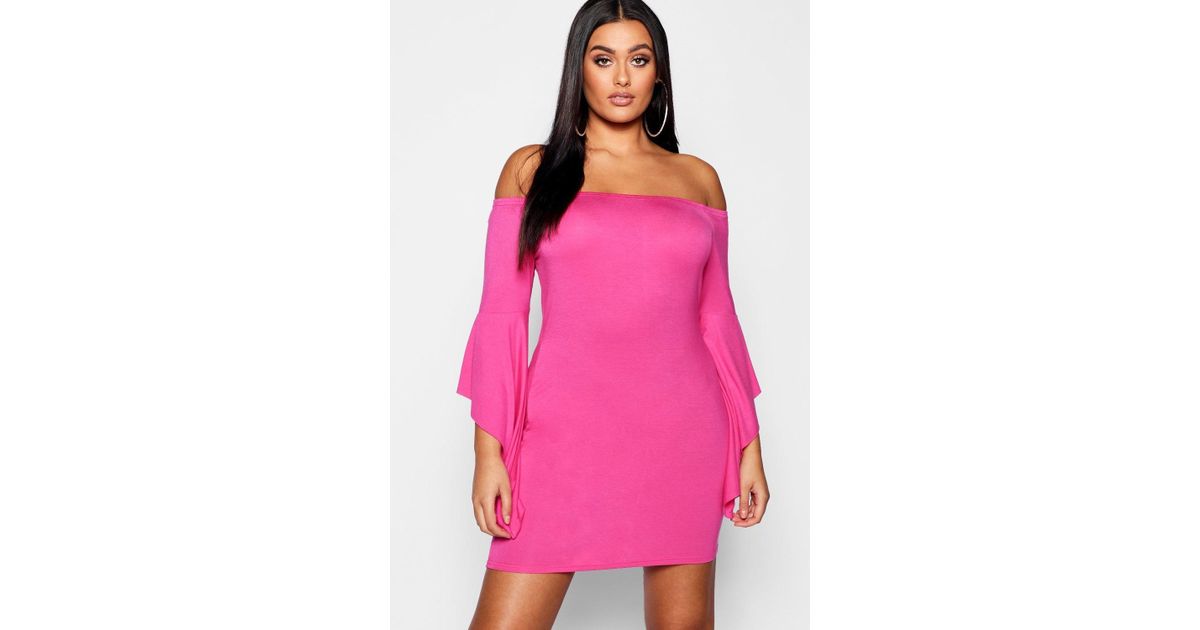 bright pink bodycon dress