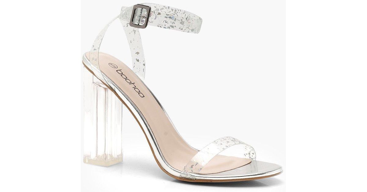 boohoo transparent heels