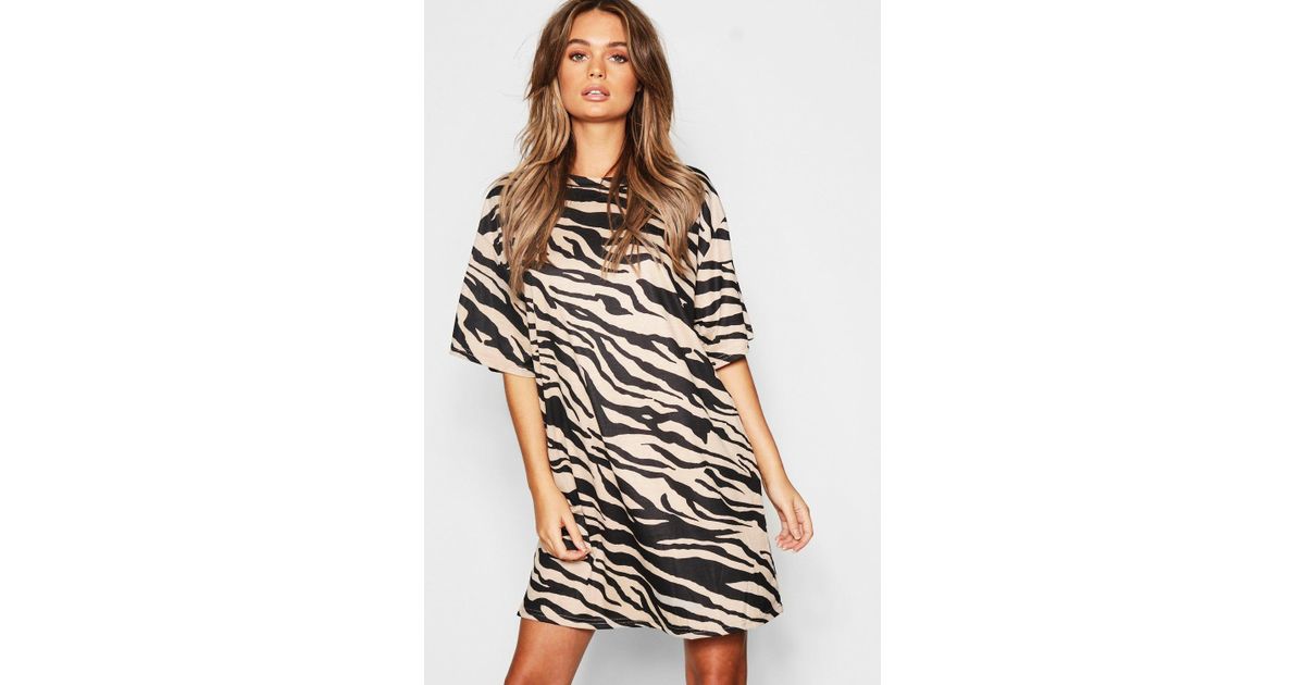 zebra print t shirt dress