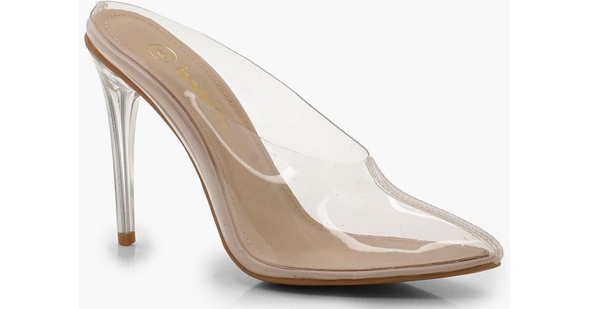 clear closed toe mules