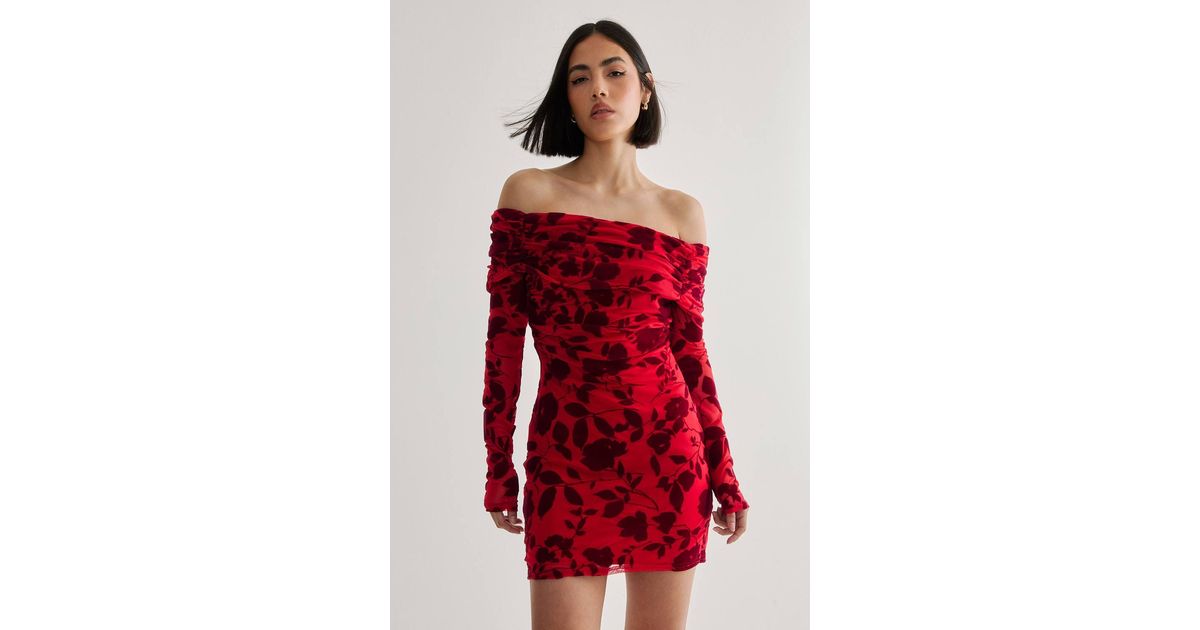 open lace back dress Adele Sequin Gown Red  Stylestarter