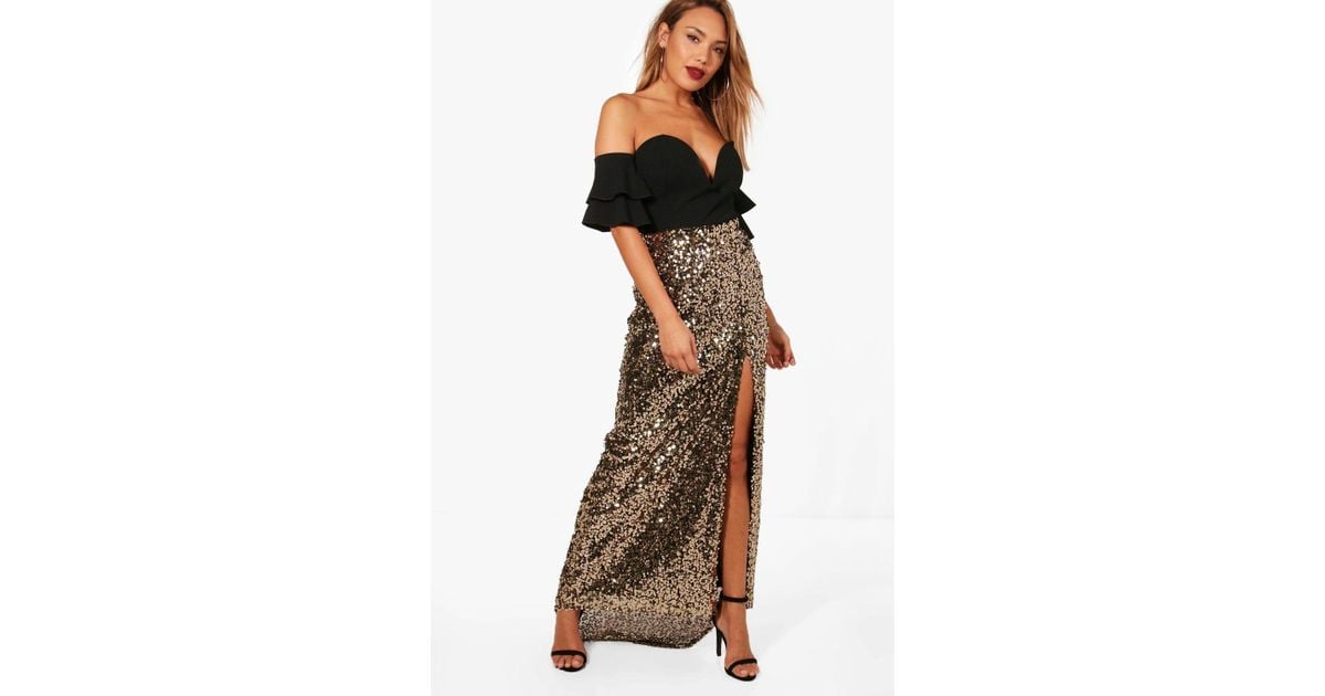 sequin maxi skirts