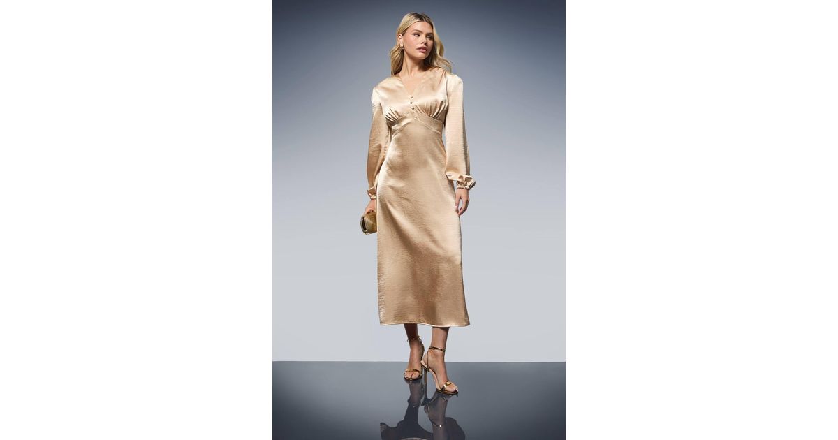 dorothy perkins gold dress Women's DP Luxe Sequin Strappy Midi Dress, Gold
