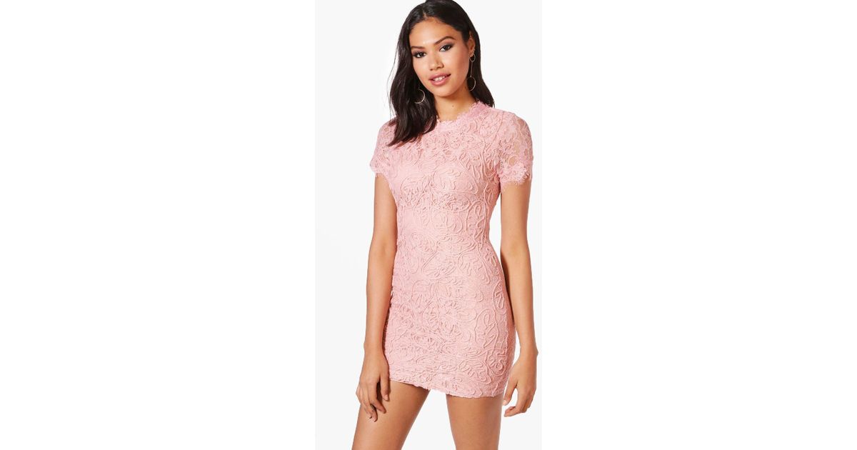 boohoo eyelash lace bodycon dress