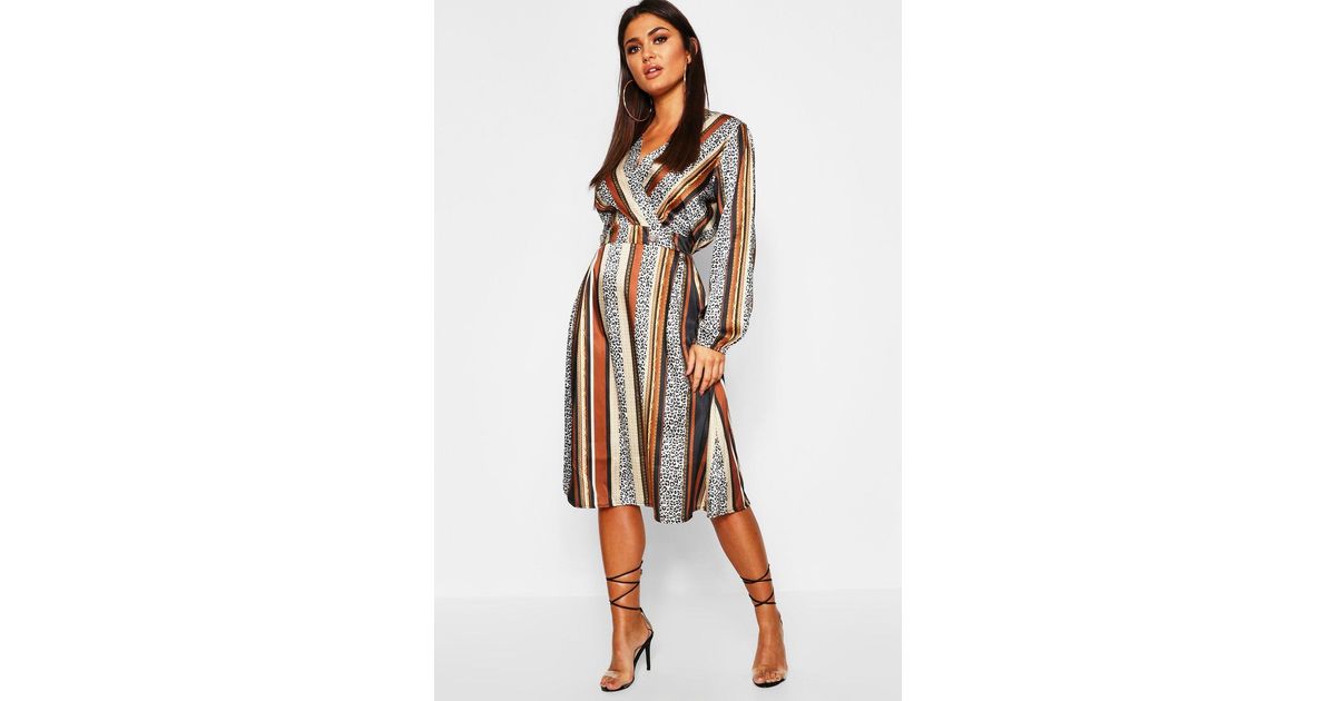 boohoo leopard stripe dress