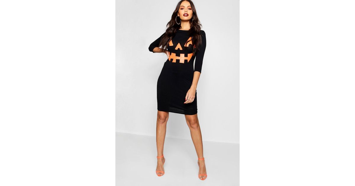 boohoo pumpkin dress