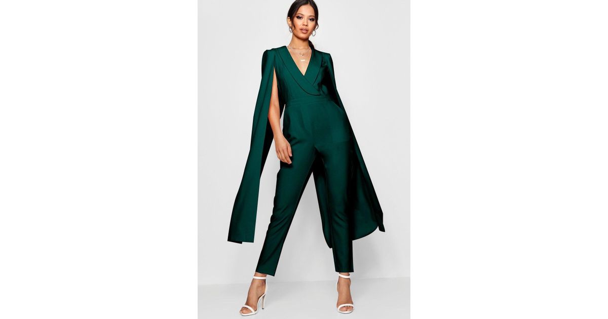green cape jumpsuit