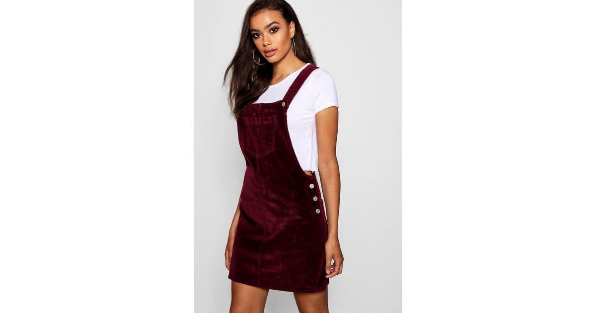 dungaree dress red