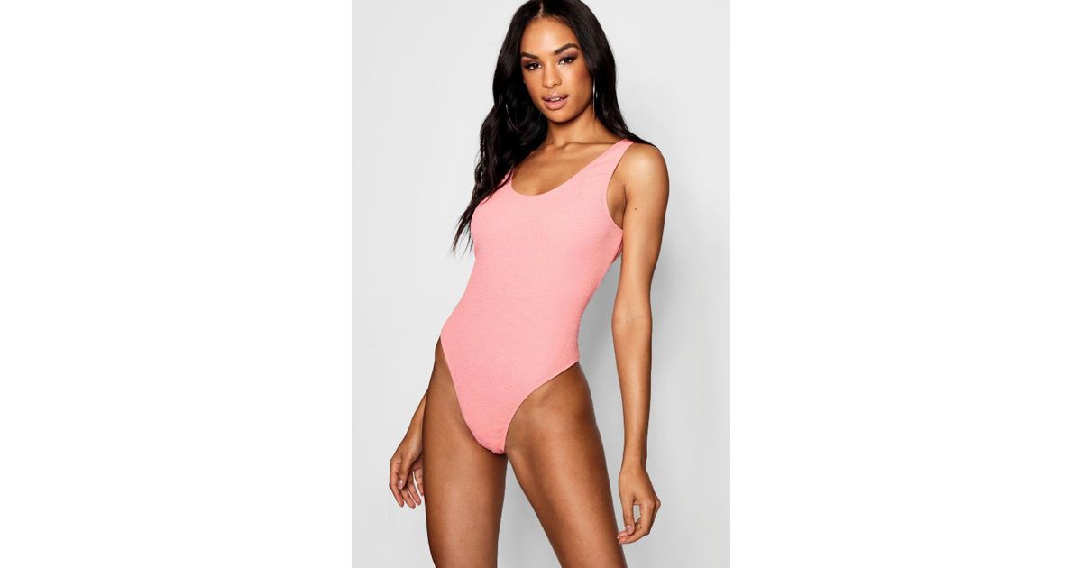 pink crinkle swimsuit