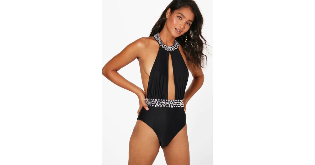 diamante swimming costume