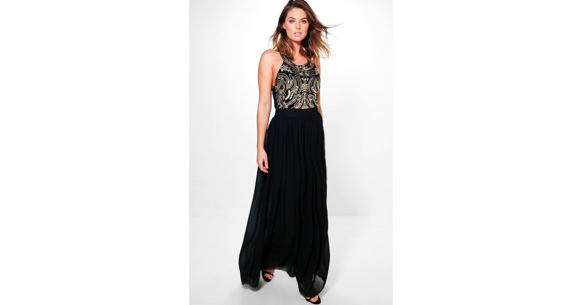 boutique embellished top maxi dress