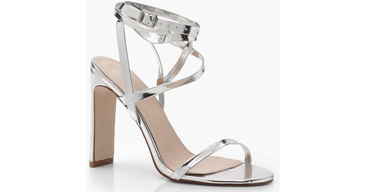 boohoo silver heels