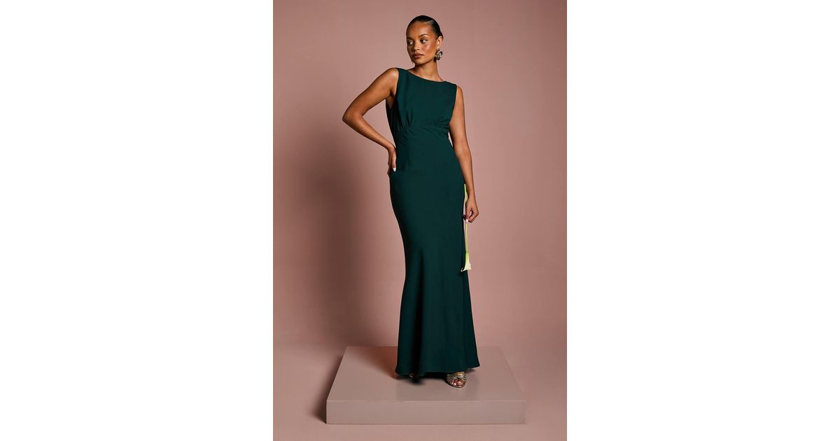 Coast Honoured Petite Sleeveless Cowl Back Maxi Bridesmaid Dress in Green |  Lyst