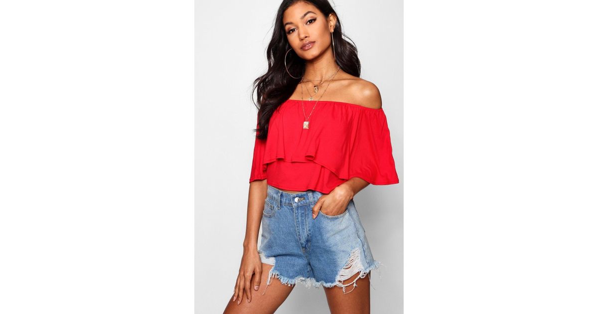 boohoo frill top