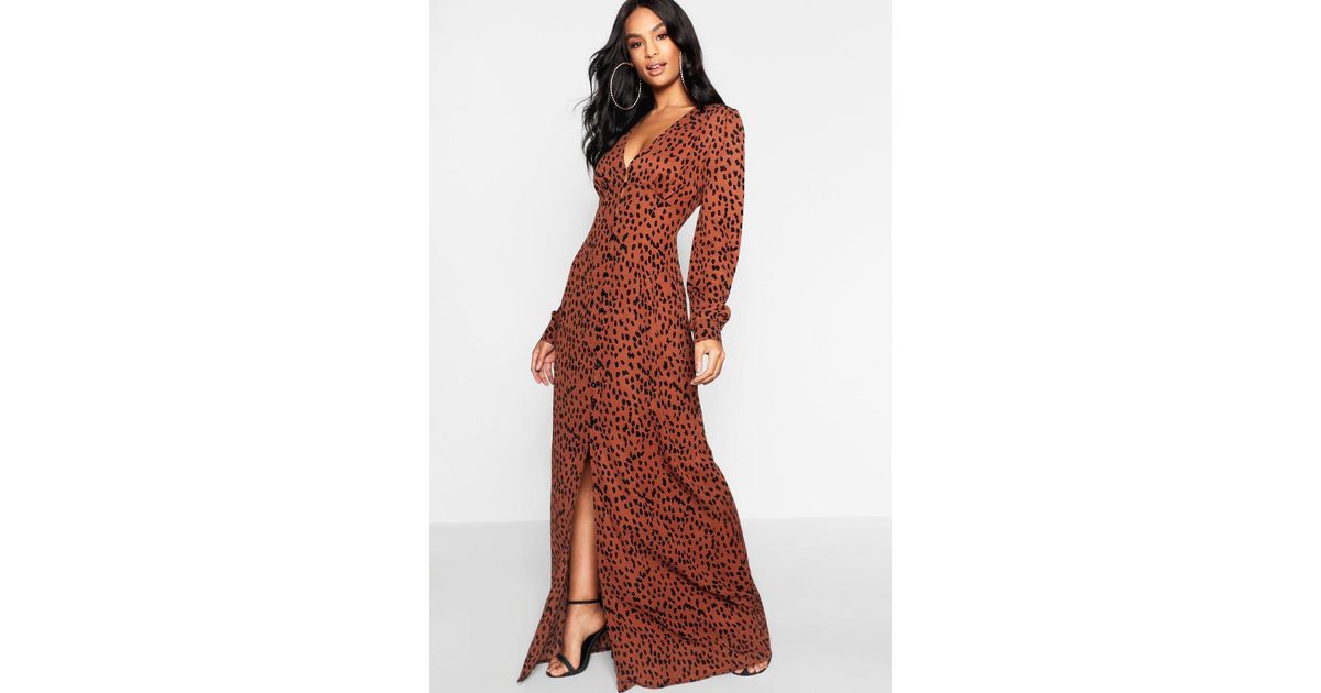 boohoo leopard maxi dress