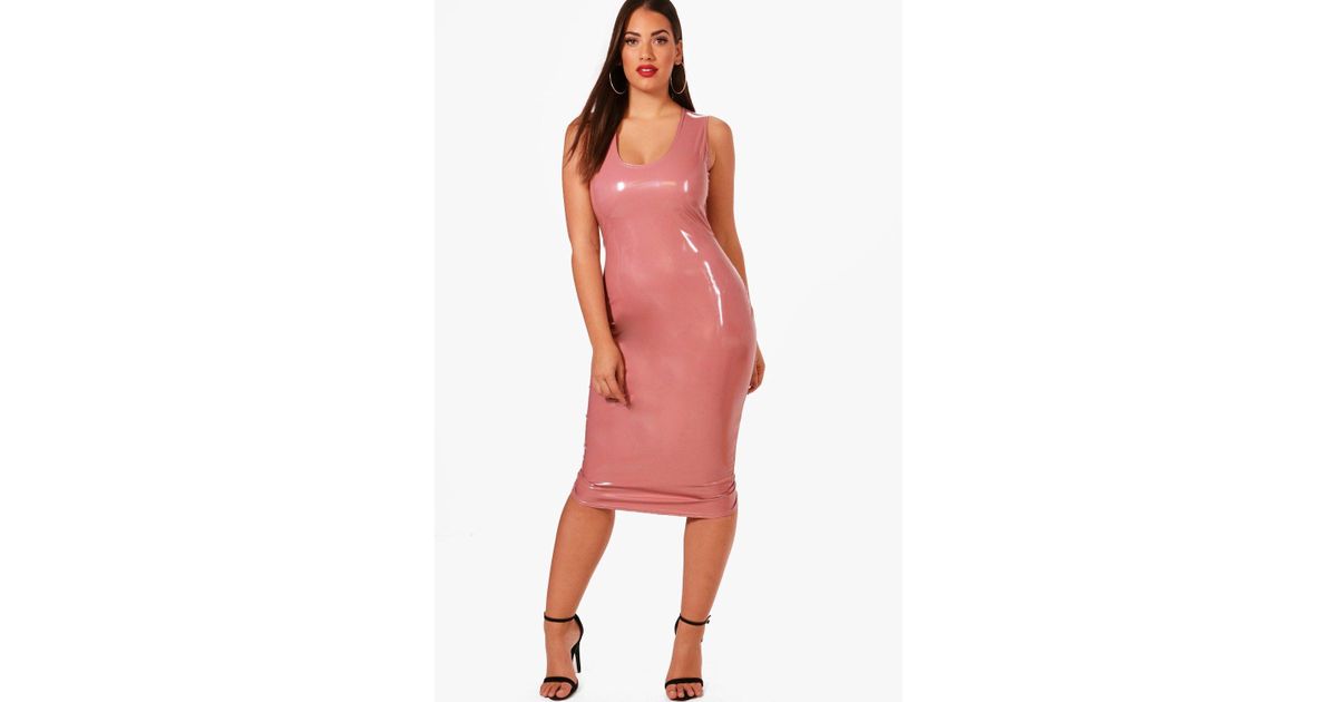 vinyl dress boohoo