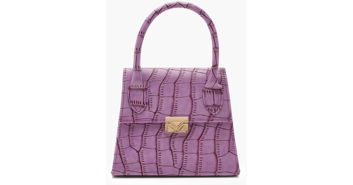 lilac croc bag