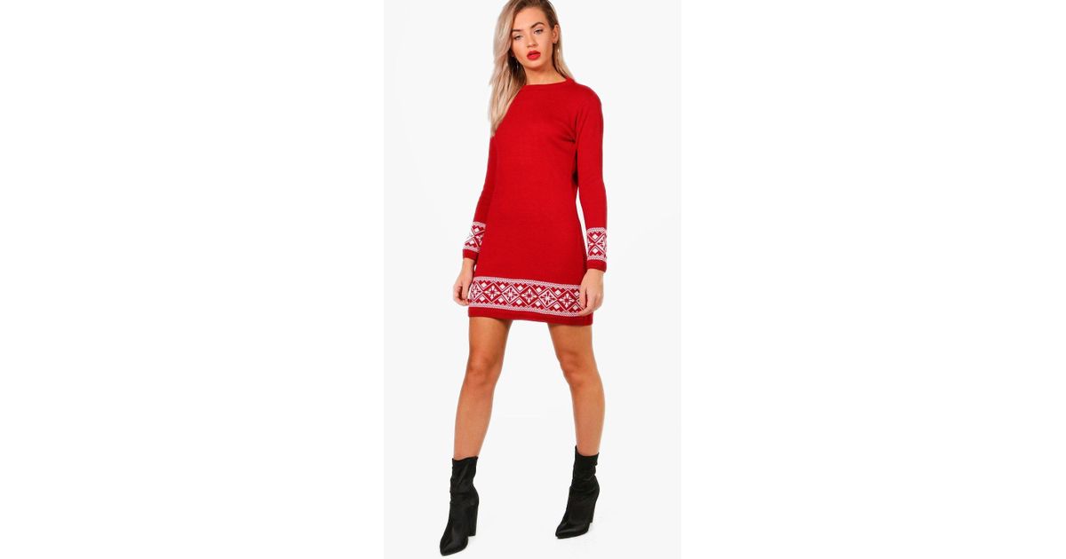 red christmas jumper dress