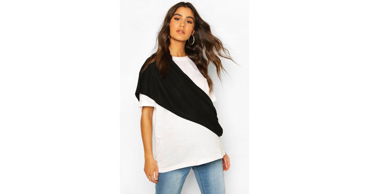 Boohoo Synthetic Maternity Nursing Shawl in Black - Lyst