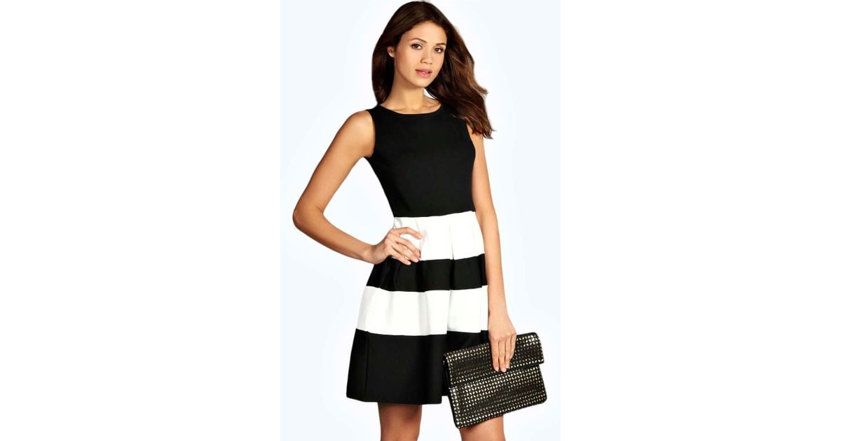 monochrome skater dress
