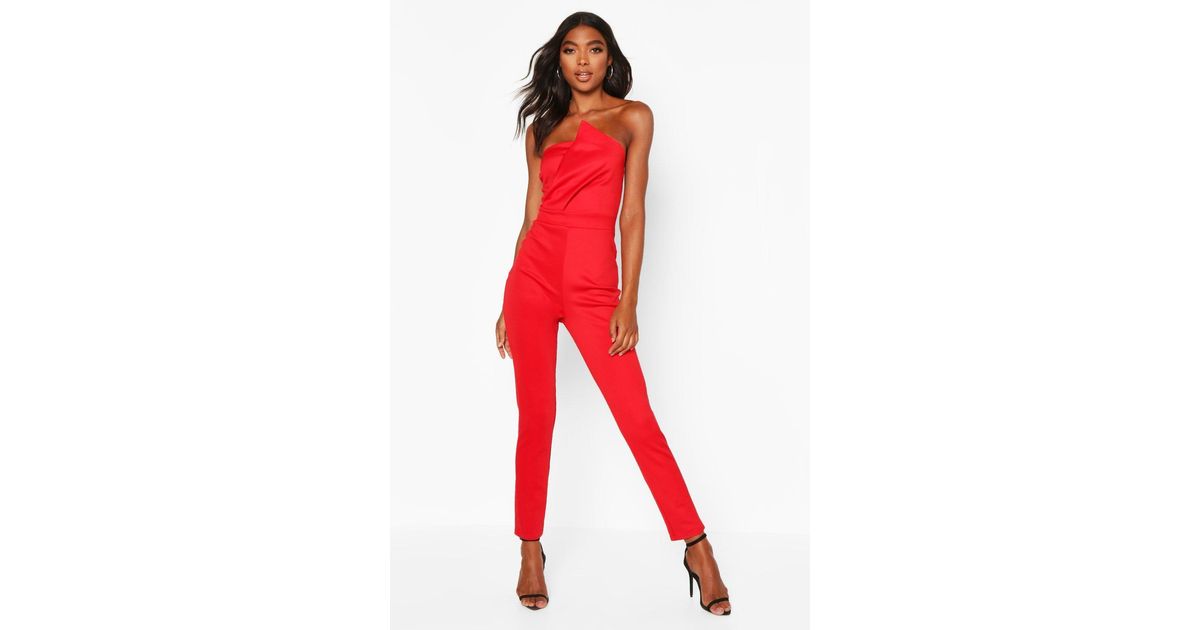 women's tall red jumpsuit