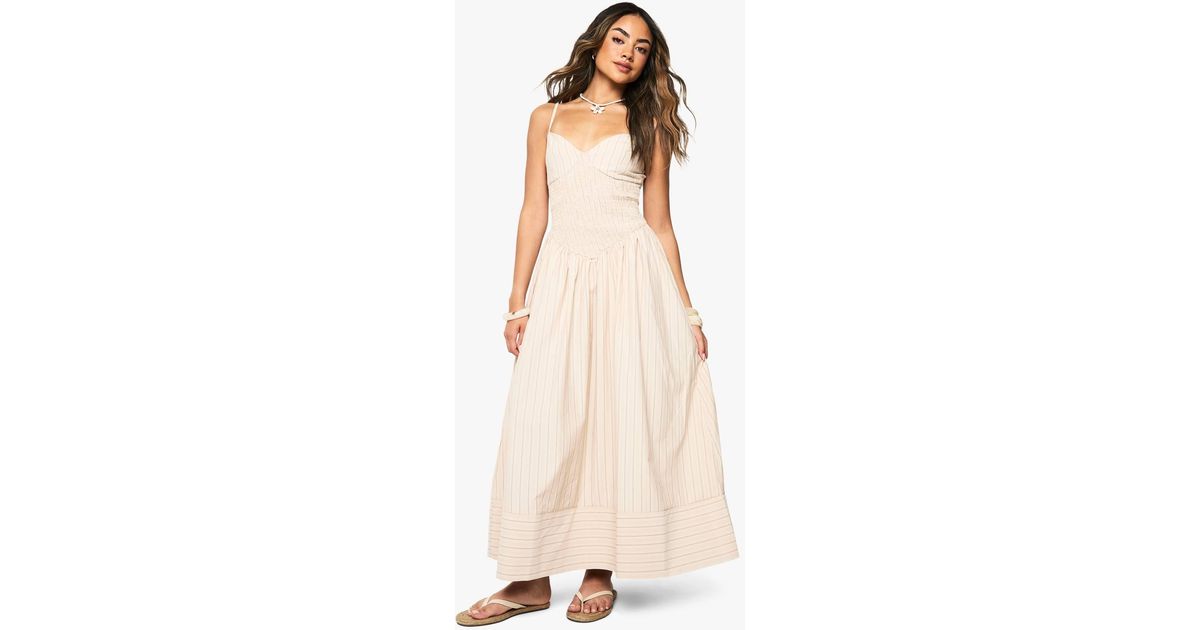chinese dress ladies Straight Neck Shoulder Tie Multi Color Stripe Maxi Dress  Girl Intuitive