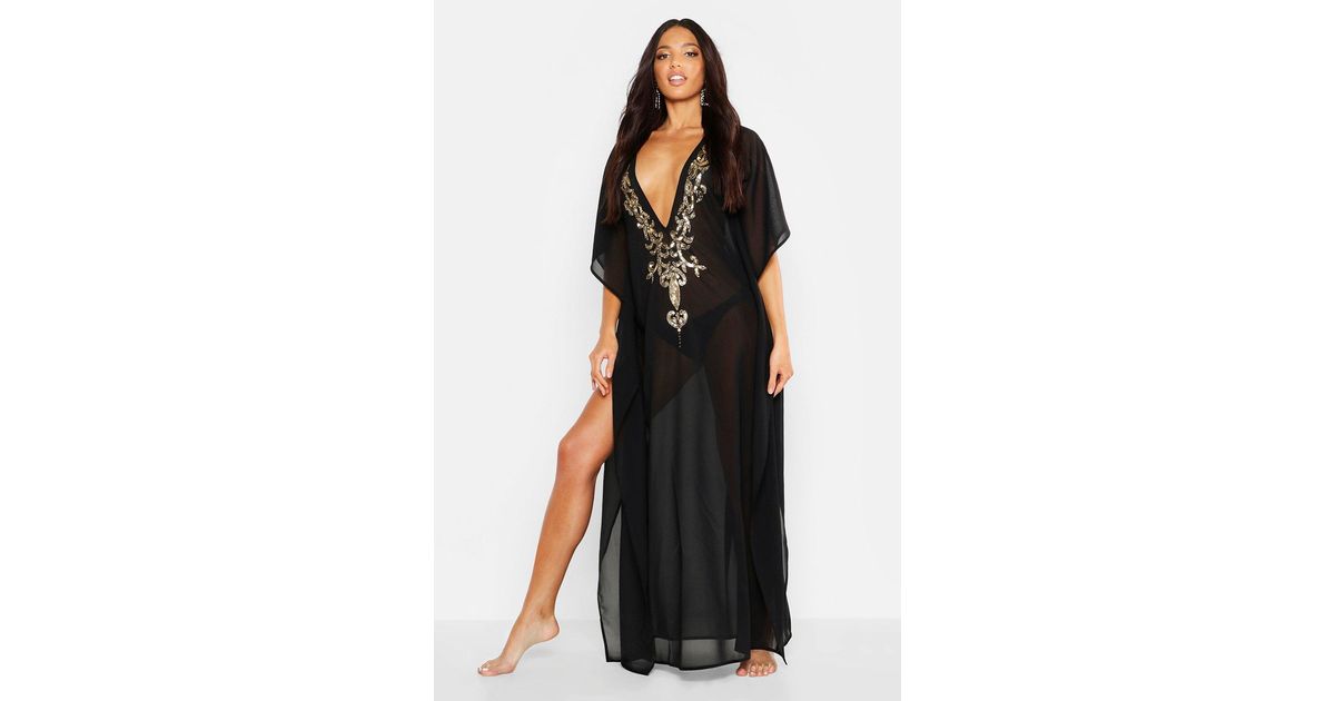 embellished maxi kaftan