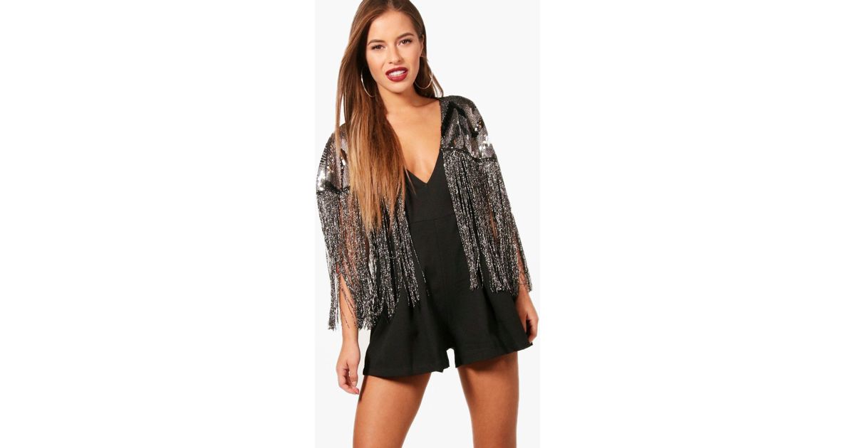 boohoo tassel playsuit