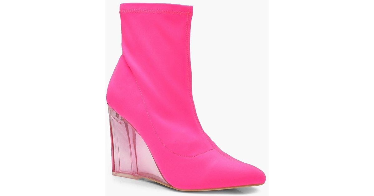 pink neon boots