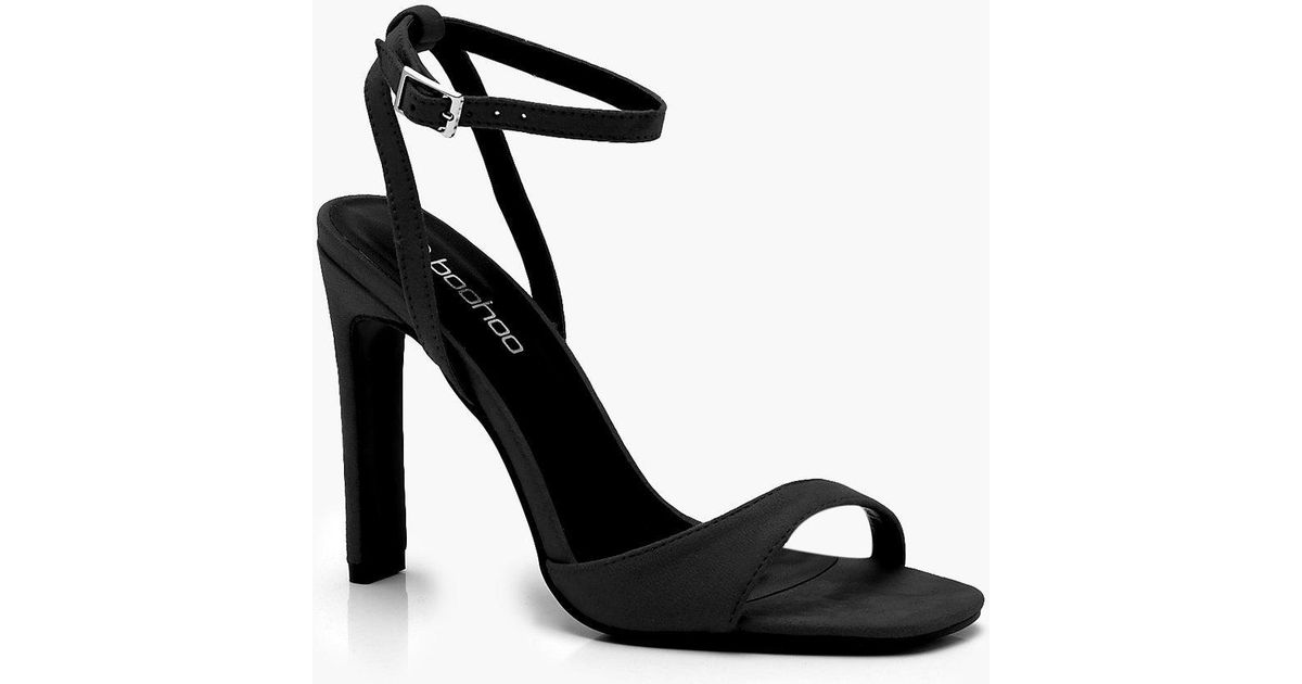 black block barely there heels
