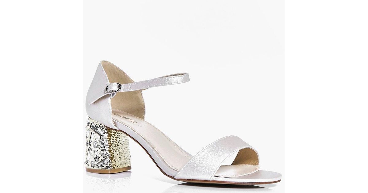 low block heel bridal shoes