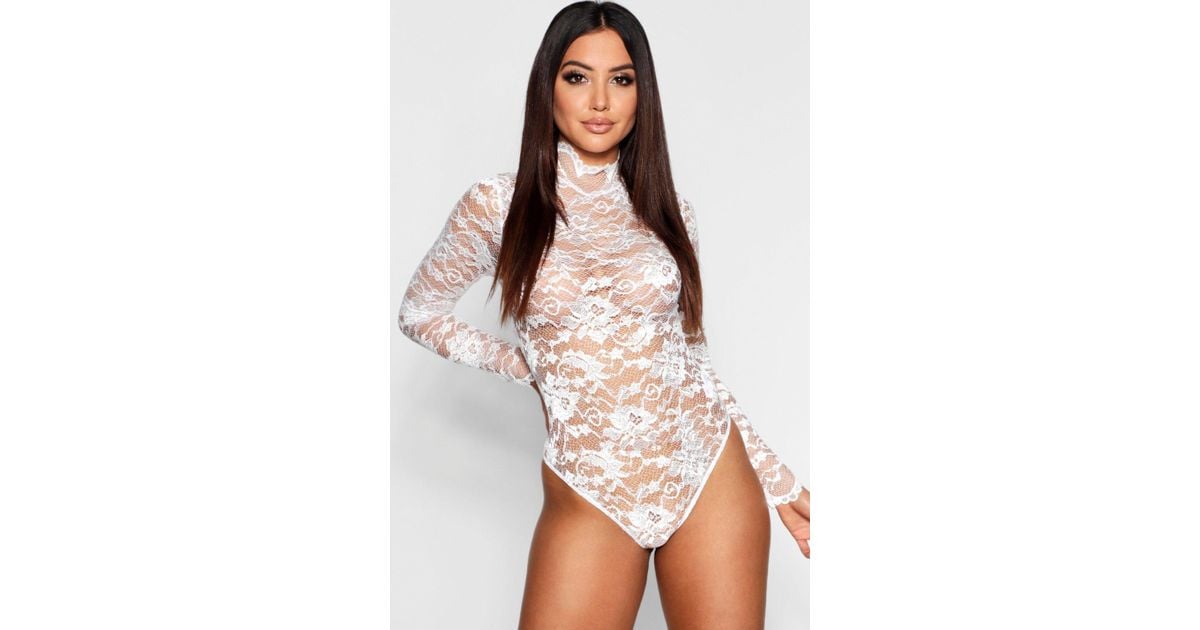 white lace long sleeve body