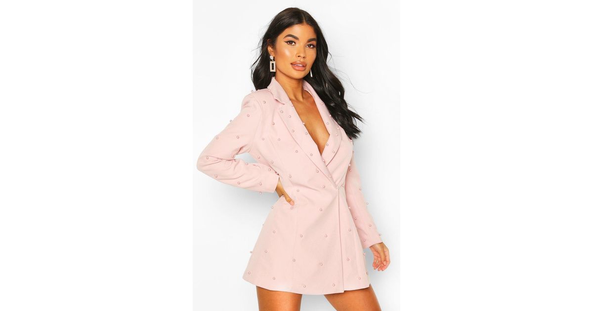 boohoo pearl blazer dress