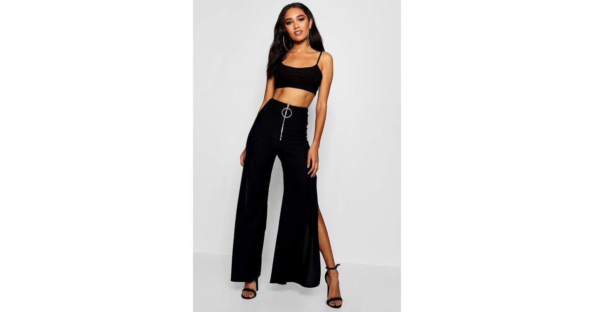 petite split leg trousers