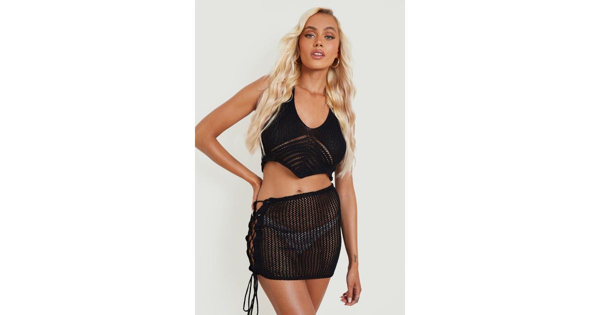 Boohoo Crochet Tassel Tie Mini Beach 
